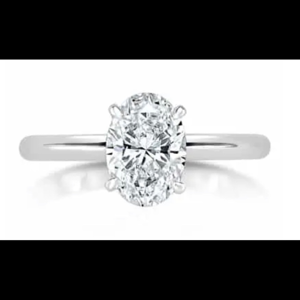 Solitaire Diamond Ring 14K W Gold Engagement Ring